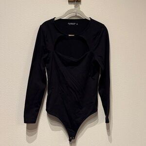 Abercrombie & Fitch Black Cutout Bodysuit with Hardware